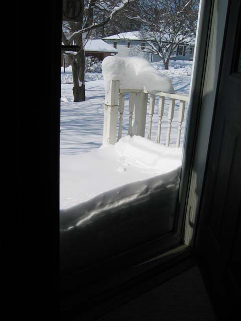 Snow on the front porch