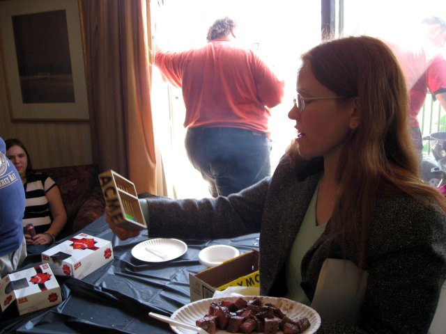 Cathy with abacus