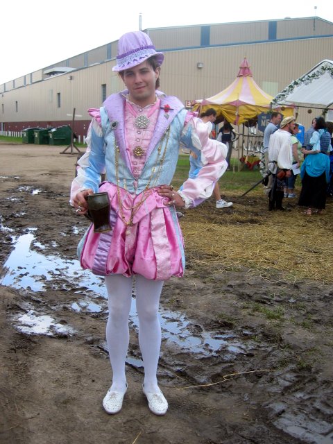 man in white and pink