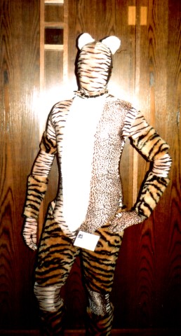 Masked tiger poses